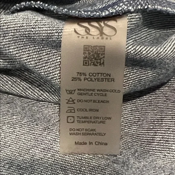 SSYS Nellie Sleeveless Denim Dress Button Front A-Line Mini Dress Blue XS - Picture 9 of 9